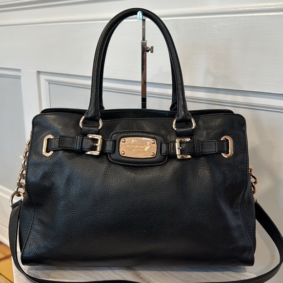 Michael Kors Bag Vintage Rose Gold Hamilton Pebbled Leather Chain Tote Bag - Picture 3 of 17